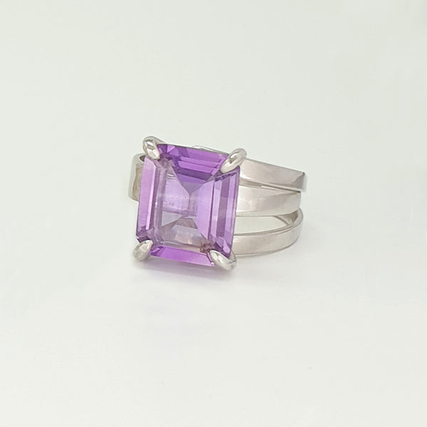 Amethyst Octagon Ring Side