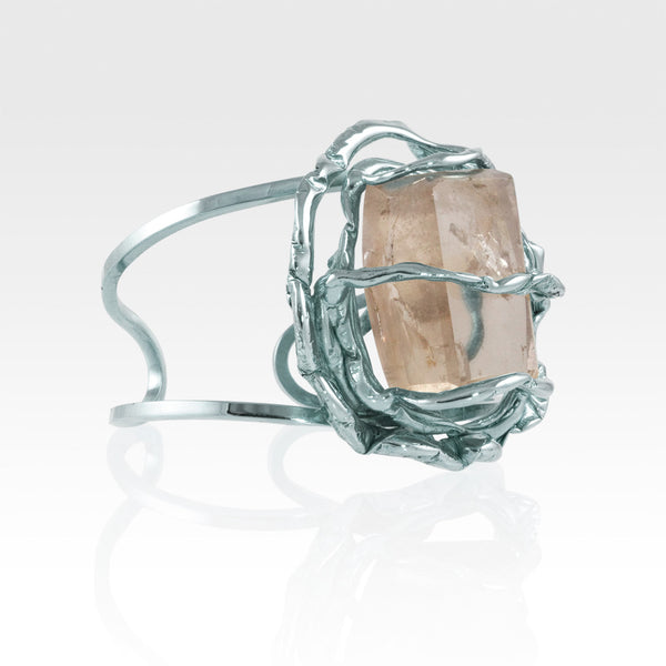Angel's Nest Cuff Smoky Quartz Silver Side View