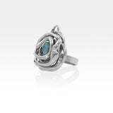 Angels Nest Ring Aqua Aura Silver