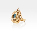 Angels Nest Ring Aqua Aura Side View