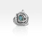 Angels Nest Ring Aqua Aura Silver