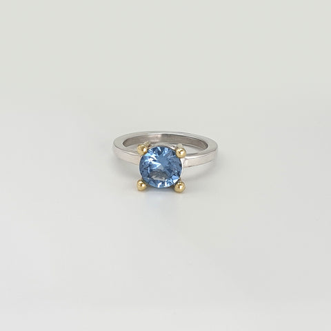 Aquamarine Ring Gold and Silver