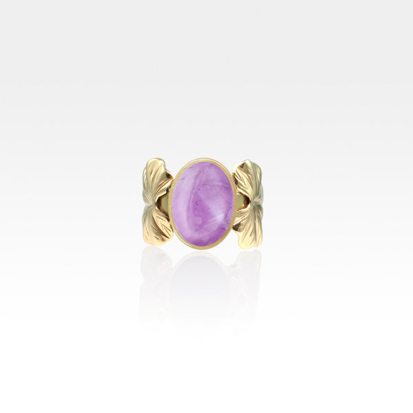 Art Deco Leaf Amethyst Ring