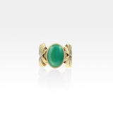 Art Deco Leaf Green Onyx Ring