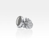 Art Deco Leaf Hematite Ring Silver Side View