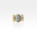 Art Deco Leaf Hematite Ring