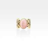 Art Deco Leaf Rose Quartz Ring