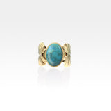 Art Deco Leaf Turquoise Ring