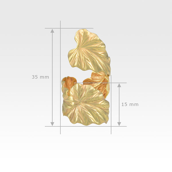 Art Deco Leaf Twisty Ring Meaurements