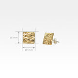 Beech Bark Square Stud Earrings Medium Measurements