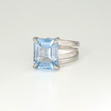 Blue Topaz Octagon Ring Side