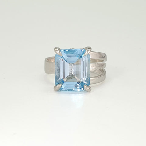 Blue Topaz Octagon Ring