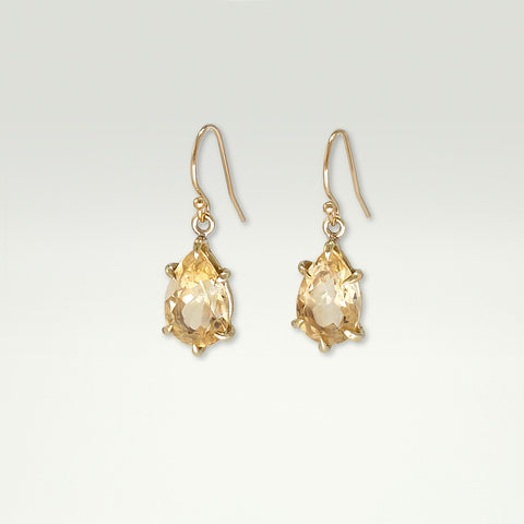 Citrine Pear Drop Earrings