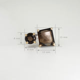 Double Smoky Quartz Ring Front Measurements