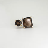 Double Smoky Quartz Ring Front
