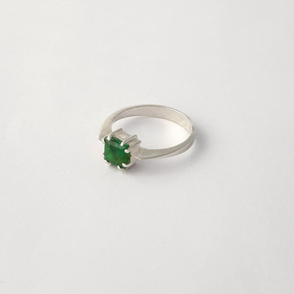 Multi-Facet Emerald Ring Silver Side Limited Edition 1