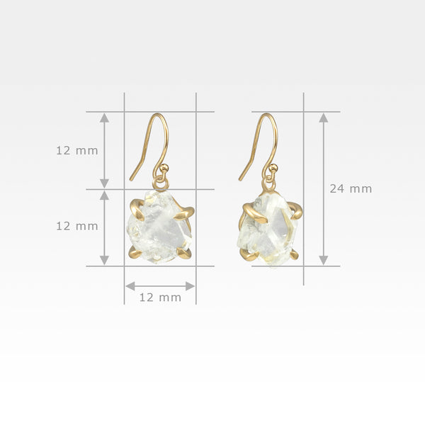 Faden Quartz Drop Earrings Measurements