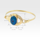 Hammered Bangle Abalone Shell Blue Measurements