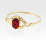 Hammered Bangle Abalone Shell Red