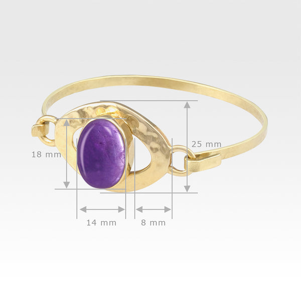 Hammered Bangle Amethyst Measurements