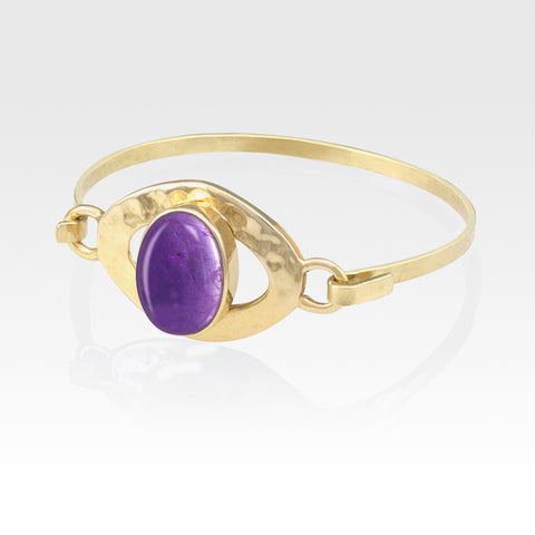 Hammered Bangle Amethyst