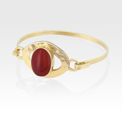 Hammered Bangle Carnelian