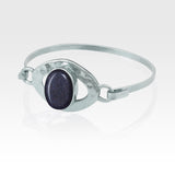 Hammered Bangle Goldstone Silver