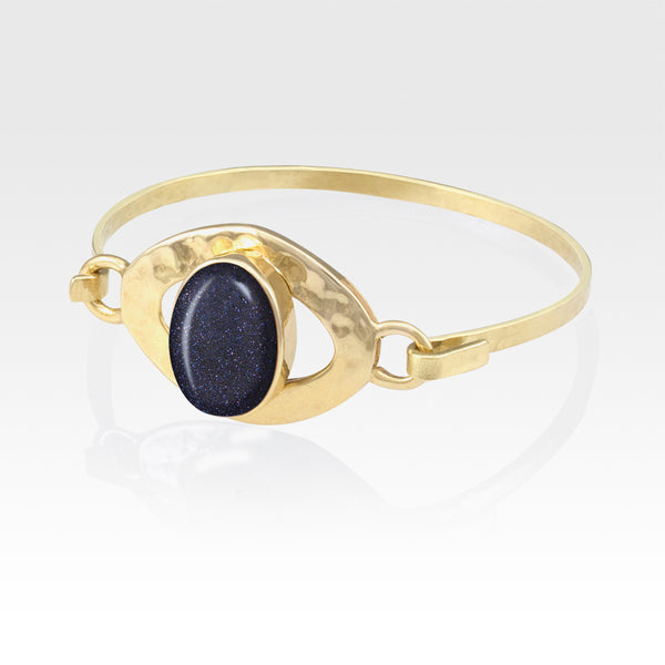 Hammered Bangle Goldstone