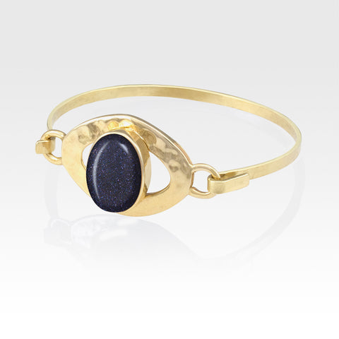 Hammered Bangle Goldstone