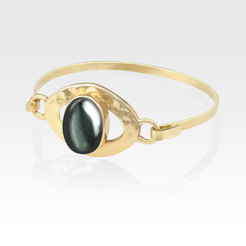 Hammered Bangle Hematite