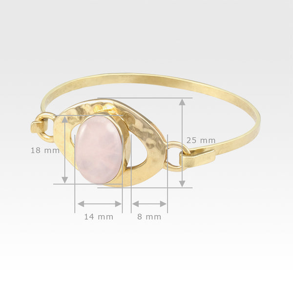 Hammered Bangle Quartz Rose Measurements
