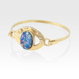 Hammered Bangle Vintage Glass Blue