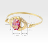 Hammered Bangle Vintage Glass Pink Measurements
