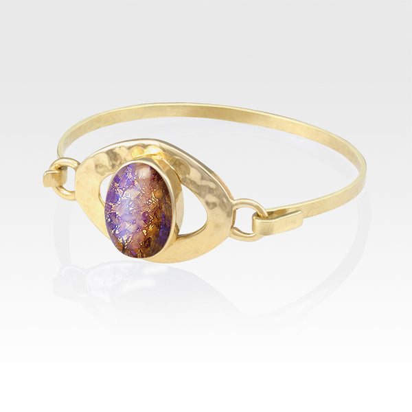 Hammered Bangle Vintage Glass Purple