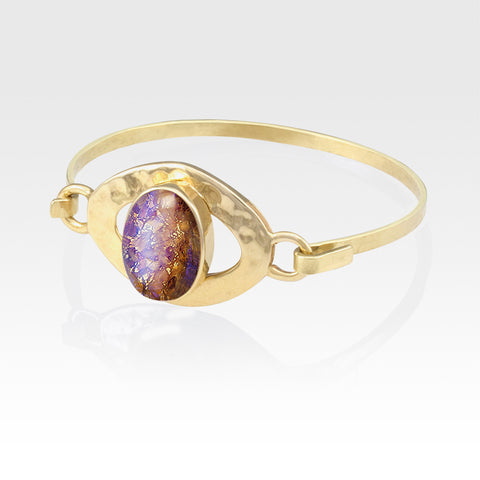 Hammered Bangle Vintage Glass Purple