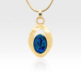 Hammered Pendant Abalone Shell Blue