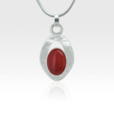 Hammered Pendant Carnelian Silver