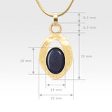 Hammered Pendant Goldstone Measurements