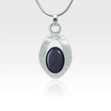 Hammered Pendant Goldstone Silver