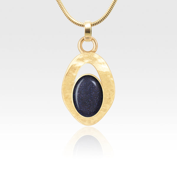 Hammered Pendant Goldstone