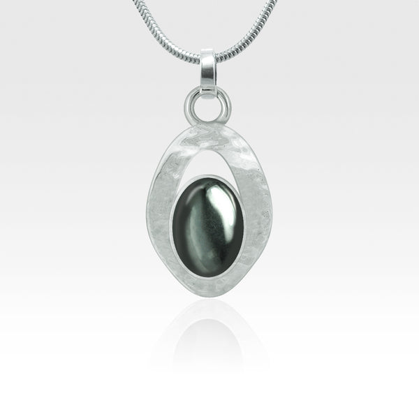 Hammered Pendant - Hematite
