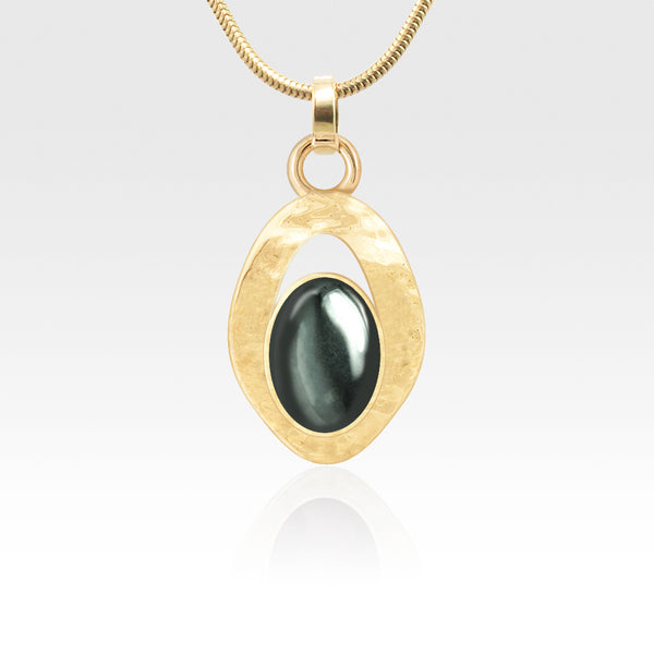 Hammered Pendant - Hematite