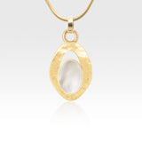 Hammered Pendant Mother of Pearl Shell