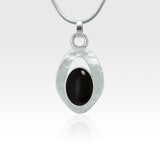 Hammered Pendant Onyx Black Silver