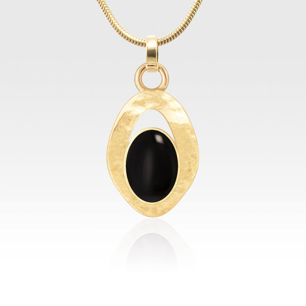 Hammered Pendant Onyx Black