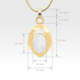Hammered Pendant Quartz Clear Measurements