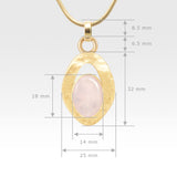 Hammered Pendant Quartz Rose Measurements