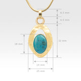 Hammered Pendant - Turquoise