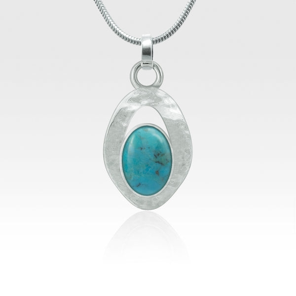 Hammered Pendant - Turquoise