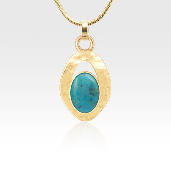 Hammered Pendant - Turquoise